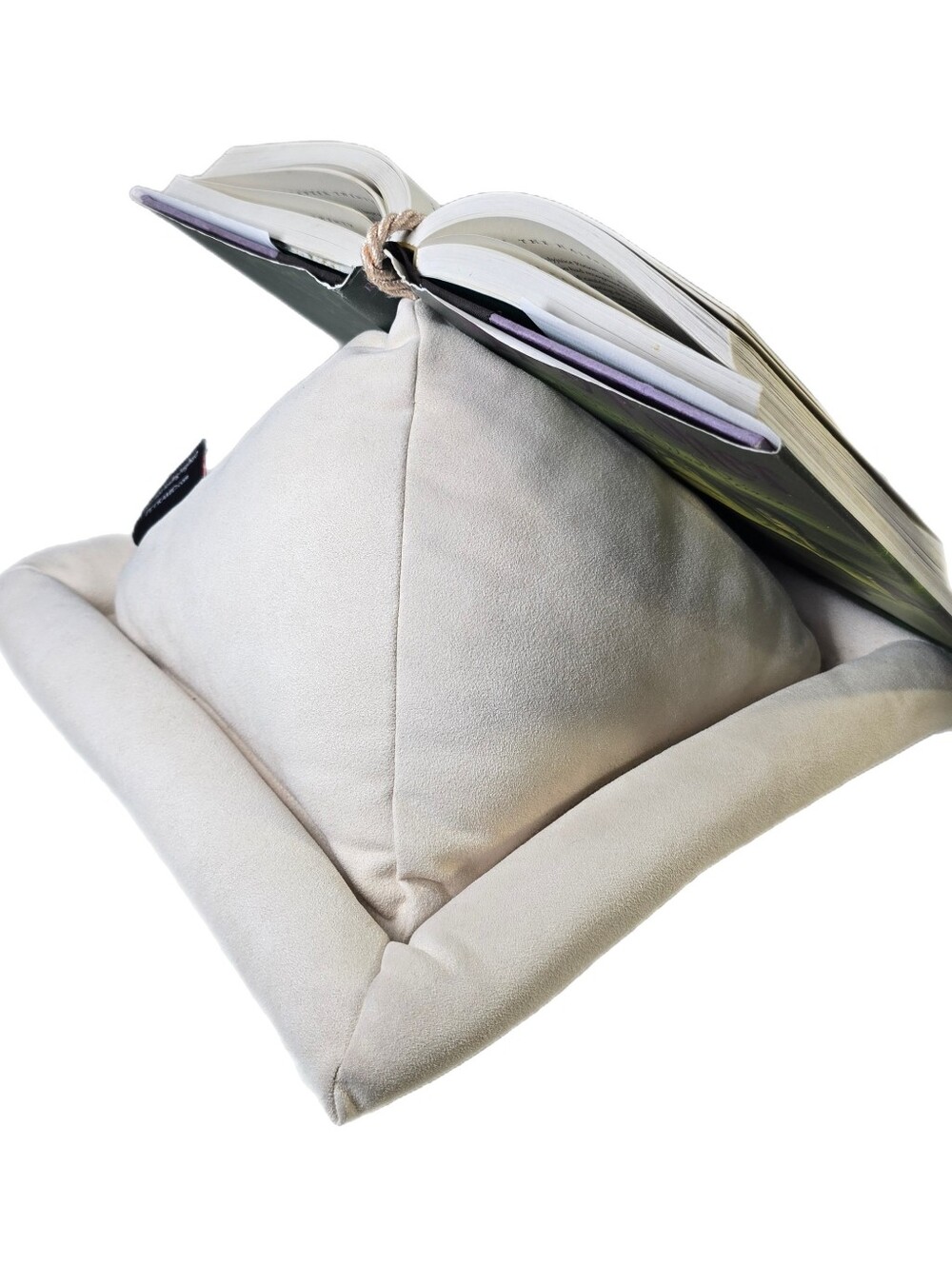 Peeramid Book Rest Pillow Hands-free Reading For Books & Tablets - Cream